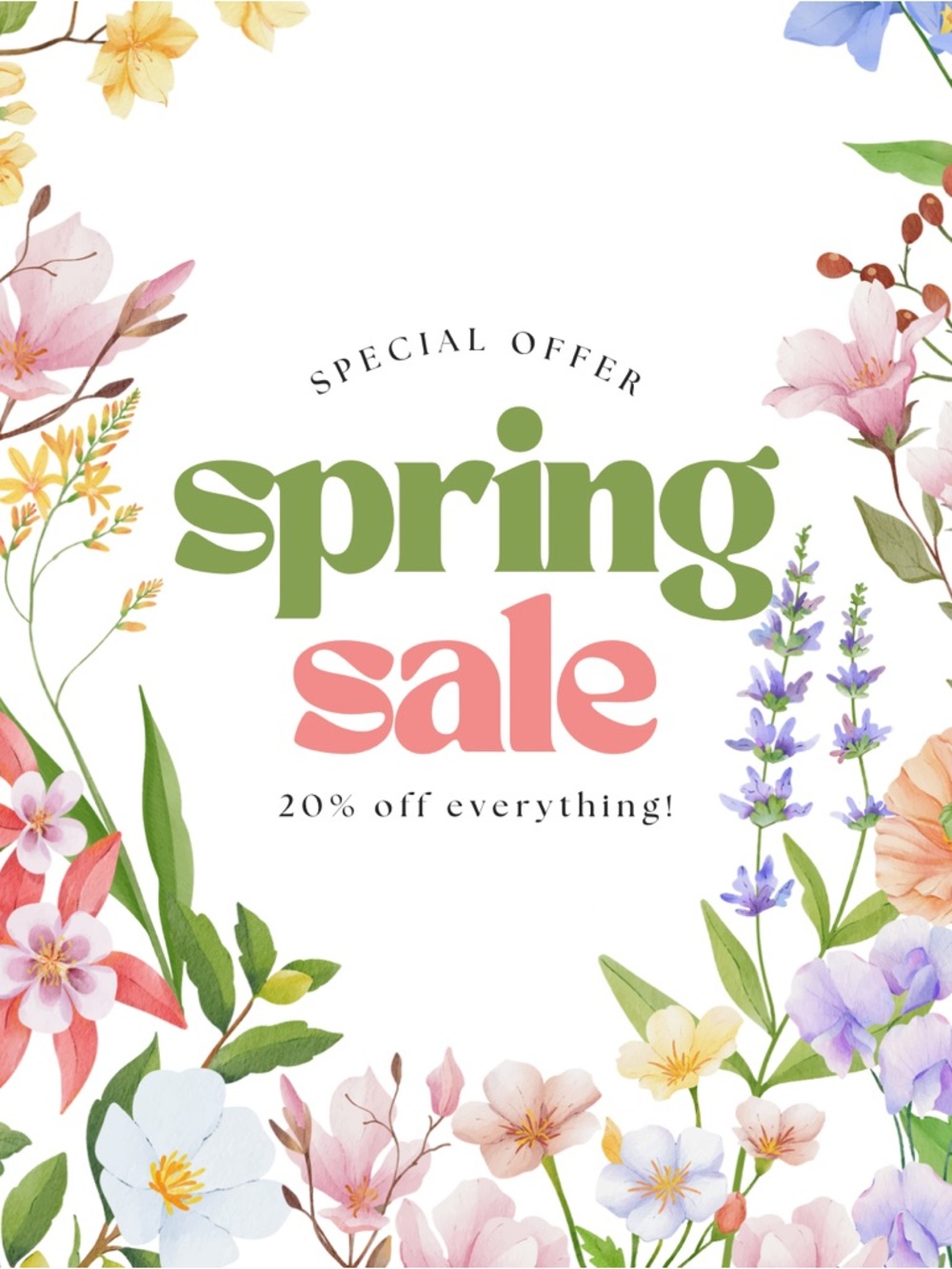 Spring Sale Floral Graphic Print - 'spring sale'